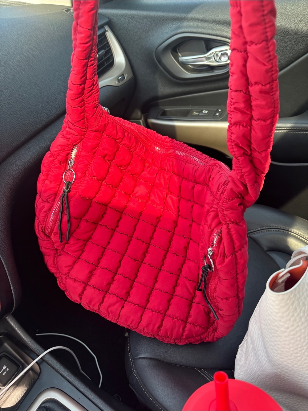 Puffer bag in red